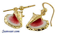 French wire enamel conch earrings