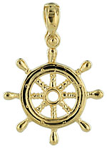 navigation yacht wheel in 14kt