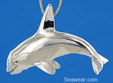 silver orca whale jewelry necklace pendant