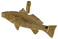 14kt hand made redfish pendant