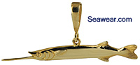 14kt 3D bally hoo fish charm