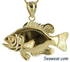 full round Rock Bass jewelry pendant charm