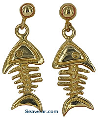 14k balldrop bonefish earrings