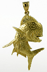 14kt ripping bull nose dolphin dorado necklace