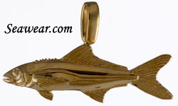 14kt hand made cobia fish pendant