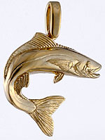 14k gold half round cobia pendant