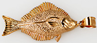 14kt halibut fish jewelry pendant