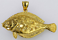 14kt halibut necklace pendant