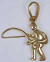 14kt fly fisherman jewelry charm