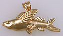 14k gold flying fish charm