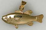 14kt gold grouper pendant