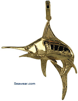 big blue marlin jewelry necklace pendant