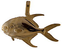 14k gold half round permit fish penant