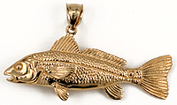 14kt redfish drumfish pendant