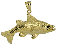14kt gold redfish pendant