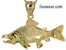 14kt full round sockeye salmon jewelry charm or pendant