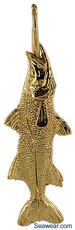 giant gold snook jewelry necklace pendant