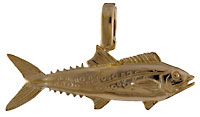 14k gold half round Spanish Mackerel fish pendant
