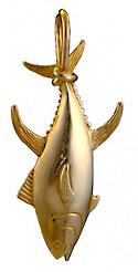 14kt tail rope tuna jewelry pendant