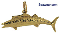 gold wahoo fish charm