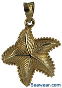 ridged and cross lined starfish necklace pendant