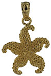 14k gold starfish jewelry necklace pendant