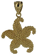 14k gold starfish necklace charm 
