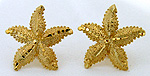 14k starfish earrings with textures and diamond cut by Seawear.com