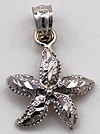 14kt white gold starfish jewelry pendant