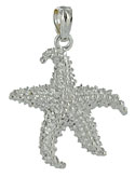 14kt white gold starfish jewelry pendant charm