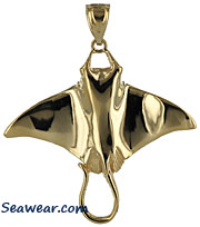 great horned manta ray jewelry necklace pendant