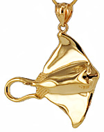 14kt medium sized sting ray pendant charm