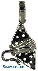 14kt white gold spotted eagle ray jewelry necklace pendant charm