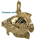 14kt gold angel fish necklace penant or bracelet charm