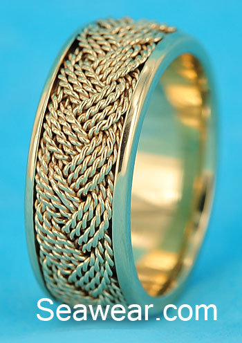 four strand Turks Head sailors weddiing ring