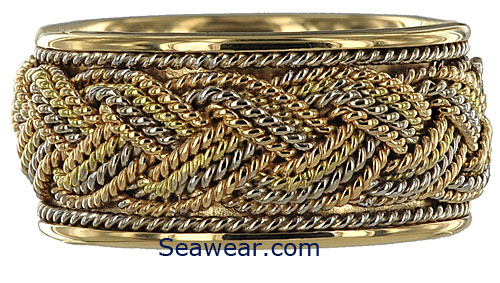 hand woven braided Turks Head wedding band