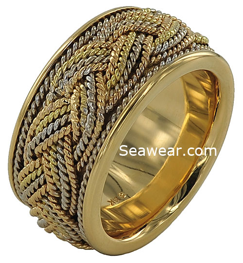 hand woven braid Turks Head wedding band