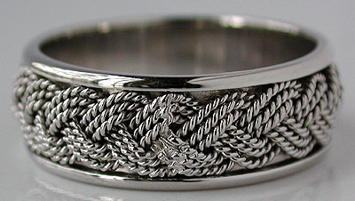 white gold triple strand turks head ring