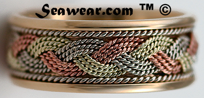 14kt tri color Turks Head band