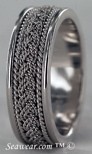 white gold 7mm two strand Turks Head ring