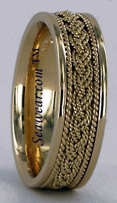 14kt 7mm Turks Head wedding band