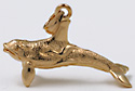 14kt 3D orca whale charm in 3D