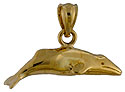 14kt young humpback whale calf pendant